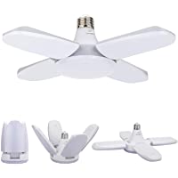 Exmate Luz de Garaje LED- 60W E27 6500K 4800lm Lámpara de Garaje Deformable con 4 Paneles Ajustables- Luz de Techo LED…